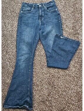 Forever 21 Curved Flare Blue Denim Jeans Size 27-inch waist